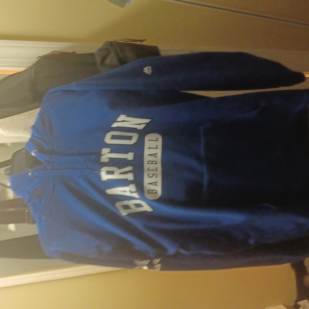 Mens blue baseball hoodie